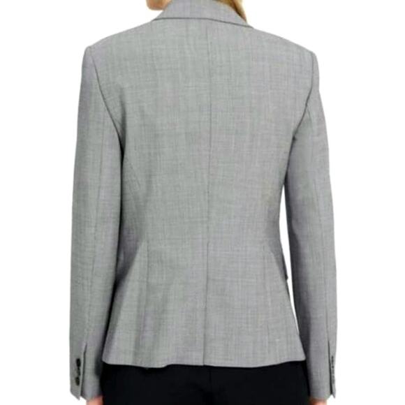 Theory Carissa Virgin Wool Gray Blazer Two Button Tailored Work Office Size 6 - Picture 7 of 16